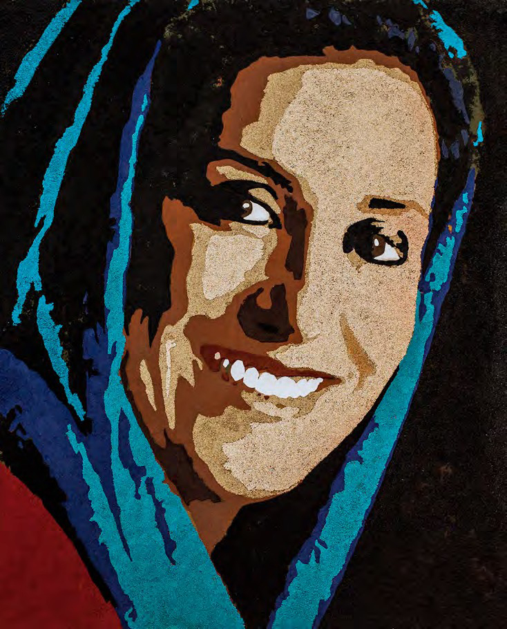 Fatemeh Motamed-Arya, fresco portrait by Fabrizio Ruggiero — 